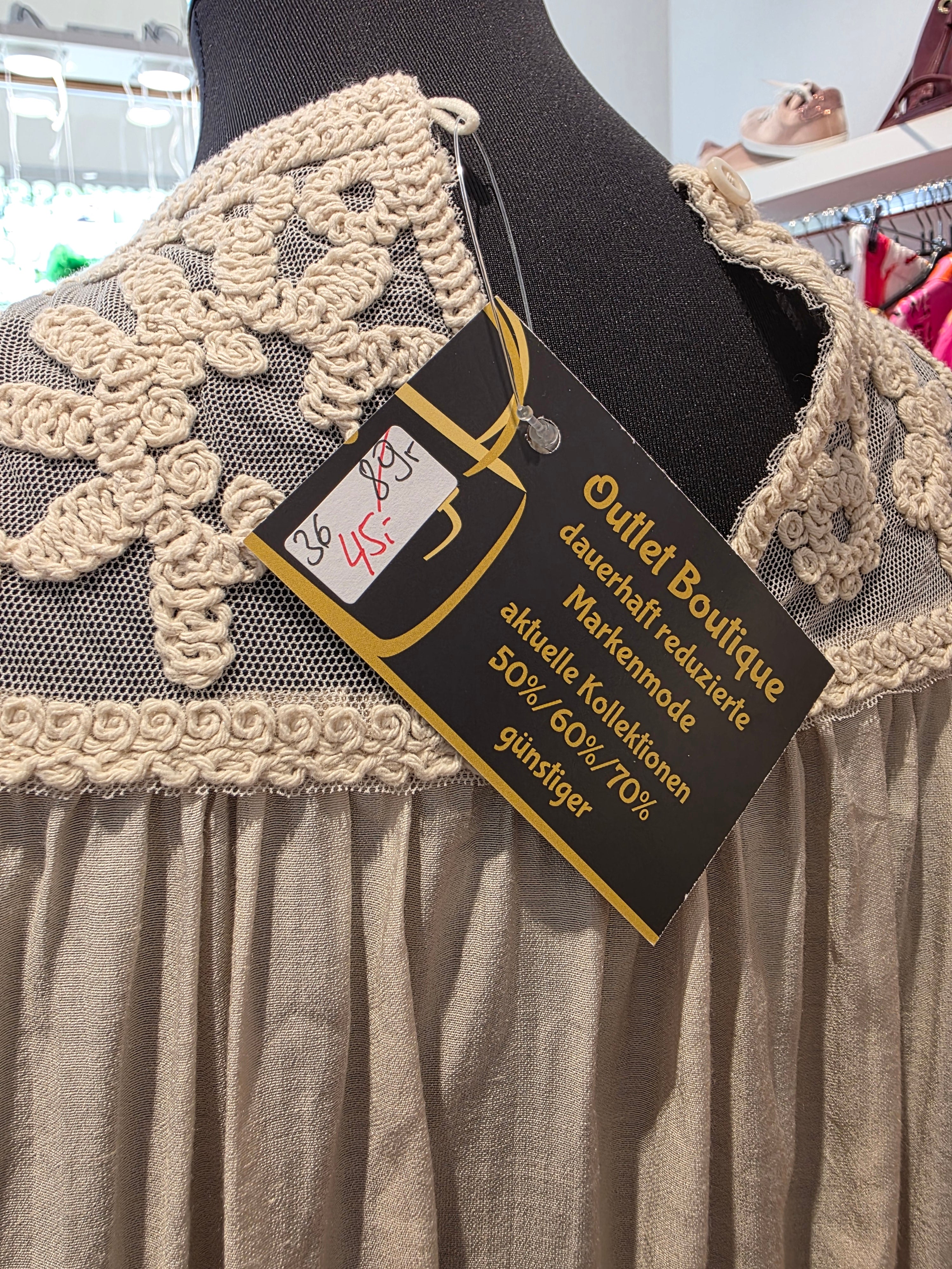 ROMANTISCHE BLUSE TUNIKA CREAM GR.36